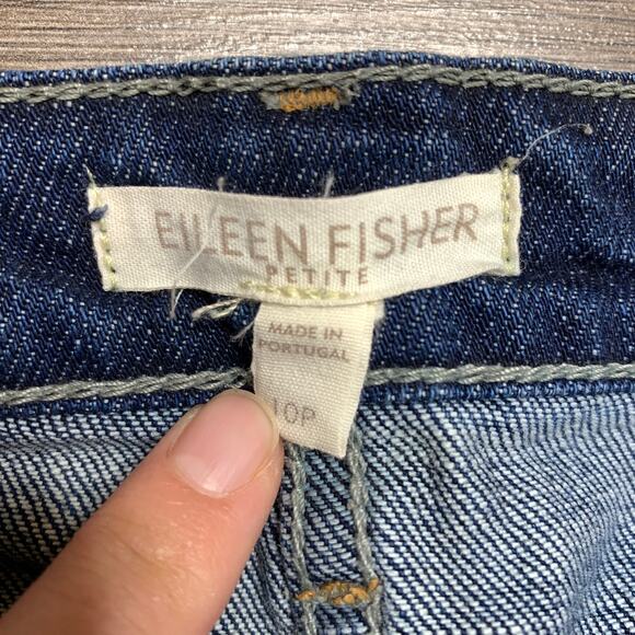 Eileen Fisher Denim Petite Straight Leg Mid Rise Jeans Women's Size 10P - Picture 7 of 7